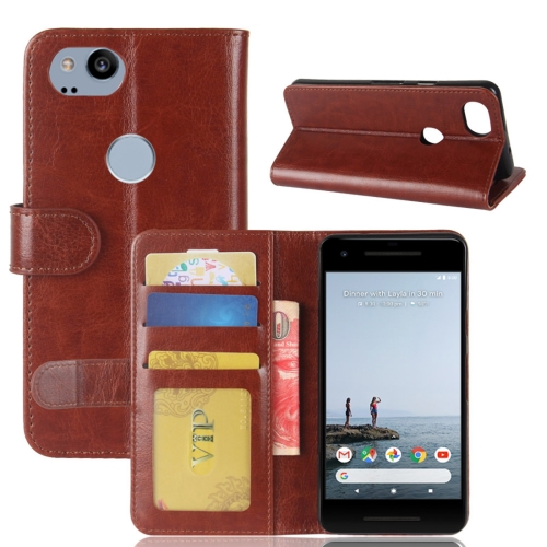 

For Google Pixel 2 Crazy Horse Texture Horizontal Flip Leather Case with Holder & Card Slots & Wallet & Photo Frame (Brown)