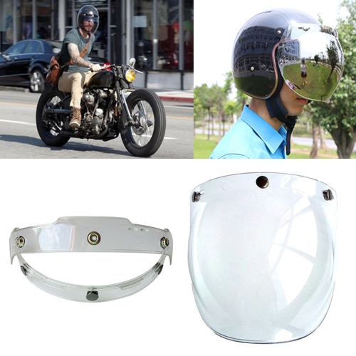 open face helmet with bubble visor