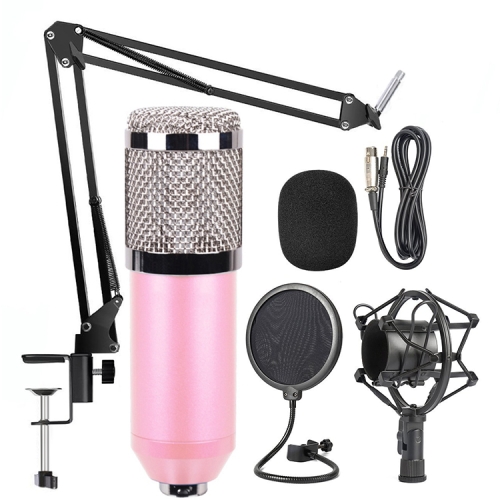 

BM-800 Network K-Song Dedicated High-end Metal Shock Mount Microphone Set(Pink)