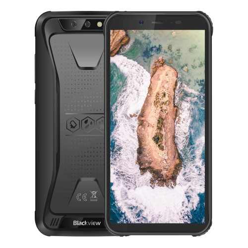

[HK Warehouse] Blackview BV5500 Rugged Phone, 2GB+16GB, IP68 Waterproof Dustproof Shockproof, Dual Back Cameras, 4400mAh Battery, 5.5 inch Android 8.1 MTK6580P Quad Core up to 1.3GHz, Network: 3G, OTG, Dual SIM, EU Version(Black)