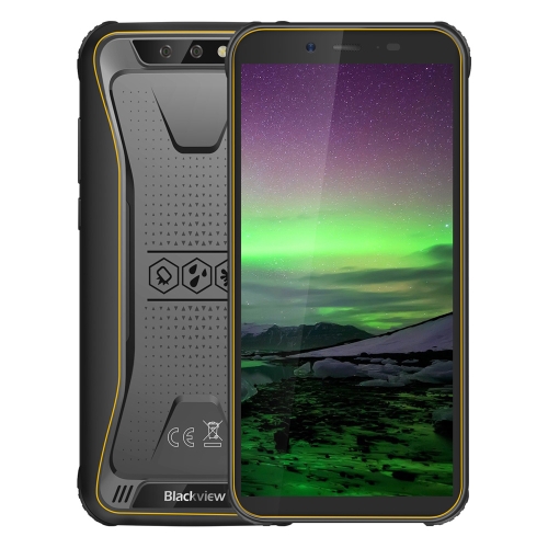 

[HK Warehouse] Blackview BV5500 Rugged Phone, 2GB+16GB, IP68 Waterproof Dustproof Shockproof, Dual Back Cameras, 4400mAh Battery, 5.5 inch Android 8.1 MTK6580P Quad Core up to 1.3GHz, Network: 3G, OTG, Dual SIM, EU Version(Yellow)