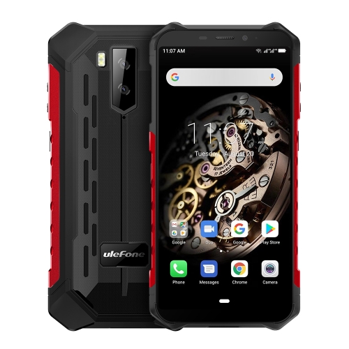 

[HK Warehouse] Ulefone Armor X5 Rugged Phone, 3GB+32GB, IP68/IP69K Waterproof Dustproof Shockproof, Dual Back Cameras, Face Identification, 5000mAh Battery, 5.5 inch Android 11 MTK6763 Octa Core 64-bit up to 2.0GHz, OTG, NFC, Network: 4G(Red)