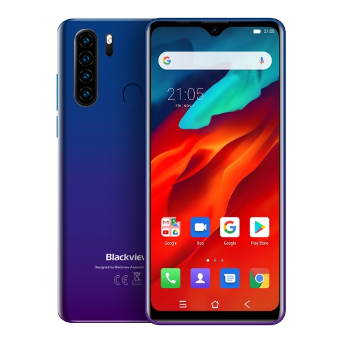 

[HK Warehouse] Blackview A80 Pro, 4GB+64GB, Quad Rear Cameras, Face ID & Fingerprint Identification, 4680mAh Battery, 6.49 inch Waterdrop Screen Android 9.0 Pie MTK6757 Helio P25 Octa Core 64bit up to 2.6GHz, Network: 4G, Dual SIM(Gradient Blue)