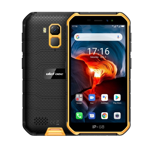 

[HK Warehouse] Ulefone Armor X7 Pro Rugged Phone, 4GB+32GB, IP68/IP69K Waterproof Dustproof Shockproof, Face ID & Fingerprint Identification, 4000mAh Battery, 5.0 inch Android 10.0 MTK6761VWE Quad Core 64-bit up to 1.8GHz, Network: 4G, NFC, OTG(Yellow)