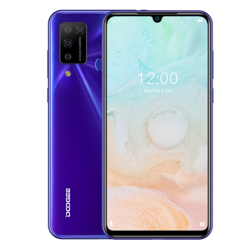 

[HK Warehouse] DOOGEE N20 Pro, 6GB+128GB, Quad Back Cameras, Fingerprint Identification, 4400mAh Battery, 6.3 inch Waterdrop Notch Screen Android 10.0 MTK6771V/CA Helio P60 Octa Core up to 2.0GHz, Network: 4G, Dual SIM(Purple)
