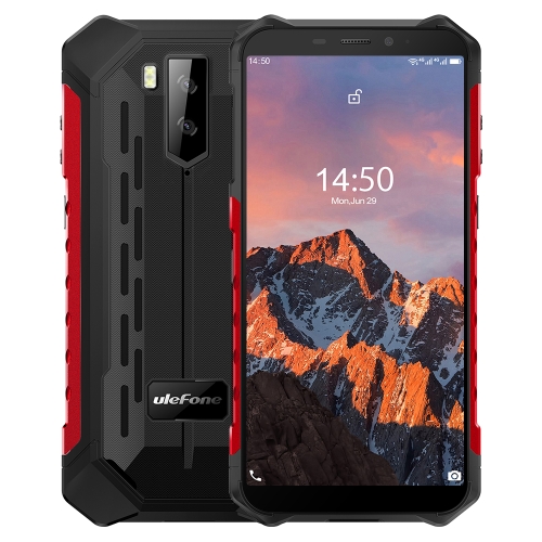 

[HK Warehouse] Ulefone Armor X5 Pro Rugged Phone, 4GB+64GB, IP68/IP69K Waterproof Dustproof Shockproof, Dual Back Cameras, Face Identification, 5000mAh Battery, 5.5 inch Android 11 MTK6762V/WD Octa Core 64-bit up to 1.8GHz, OTG, NFC, Network: 4G(Red)