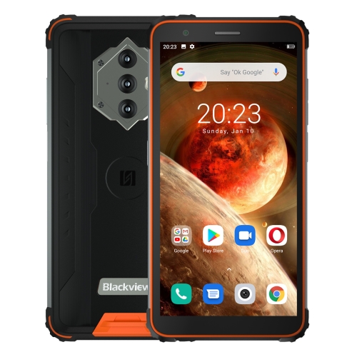 

[HK Warehouse] Blackview BV6600 Rugged Phone, 4GB+64GB, Triple Back Cameras, IP68/IP69K/MIL-STD-810G Waterproof Dustproof Shockproof, 8580mAh Battery, 5.7 inch Android 10.0 MTK6762V/WD Helio A25 Octa Core up to 2.0GHz, OTG, NFC,Network: 4G(Orange)