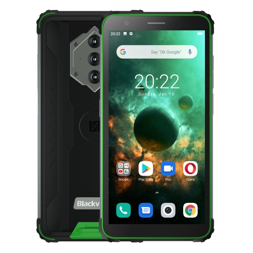 

[HK Warehouse] Blackview BV6600 Rugged Phone, 4GB+64GB, Triple Back Cameras, IP68/IP69K/MIL-STD-810G Waterproof Dustproof Shockproof, 8580mAh Battery, 5.7 inch Android 10.0 MTK6762V/WD Helio A25 Octa Core up to 2.0GHz, OTG, NFC,Network: 4G(Green)