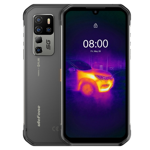[HK Warehouse] Ulefone Armor 11T 5G Rugged Phone, Thermal Imaging Camera, 8GB+256GB, Quad Back Cameras, IP68/IP69K Waterproof Dustproof Shockproof, Face ID & Fingerprint Identification, 5200mAh Battery, 6.1 inch Android 11 MTK MT6873 Dimensity 800 Octa Core up to 2.0GHz, Network: 5G, OTG, NFC(Black)