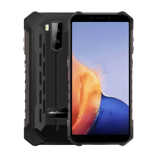 

[HK Warehouse] Ulefone Armor X9 Rugged Phone, 3GB+32GB, IP68/IP69K Waterproof Dustproof Shockproof, Dual Back Cameras, Face Unlock, 5.5 inch Android 11 MT6762V/WD Helio A25 Octa Core up to 1.8GHz, 5000mAh Battery, Network: 4G, OTG(Black)