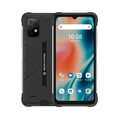 [HK Warehouse] UMIDIGI BISON X10 Pro Rugged Phone, Non-contact Infrared Thermometer, 4GB+128GB, IP68/IP69K Waterproof Dustproof Shockproof, Triple Back Cameras, 6150mAh Battery, Side Fingerprint Identification, 6.53 inch Android 11 MTK Helio P60 Octa Core up to 2.0GHz, OTG, NFC, PTT/SOS, Network: 4G(Black)