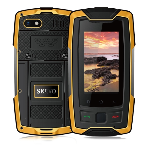 

SERVO X7 Plus Rugged Phone, 2GB+16GB, IP68 Waterproof Dustproof Shockproof, Front Fingerprint Identification, 2.45 inch Android 6.0 MTK6737 Quad Core 1.3GHz, NFC, OTG, Network: 4G, Support Google Play(Yellow)