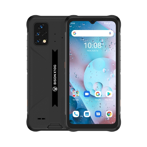 [HK Warehouse] UMIDIGI BISON X10G Rugged Phone, 4GB+32GB, IP68/IP69K Waterproof Dustproof Shockproof, Triple Back Cameras, 6150mAh Battery, Face Identification, 6.53 inch Android 11 UMS312 T310 Quad Core up to 2.0GHz, OTG,  PTT/SOS, Network: 4G(Black)