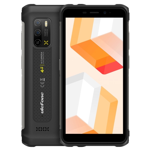 [HK Warehouse] Ulefone Armor X10 Rugged Phone, 4GB+32GB, IP68/IP69K Waterproof Dustproof Shockproof, Dual Back Cameras, Face Unlock, 5.45 inch Android 11 MediaTek Helio A22 Quad Core up to 2.0GHz, Network: 4G, NFC, OTG (Black)