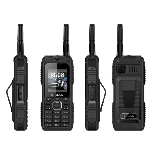 S555 Triple Proofing Elder Phone, Waterproof Shockproof Dustproof, 2400mAh Battery, 2.2. inch, 21 Keys, LED Flashlight, FM, Quad SIM, with Antenna(Black) 