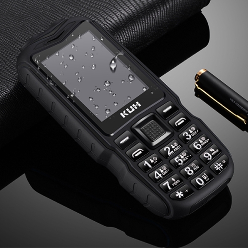 KUH T3 Rugged Phone, Dustproof Shockproof, MTK6261DA, 2400mAh Battery, 2.4 inch, Dual SIM(Black)