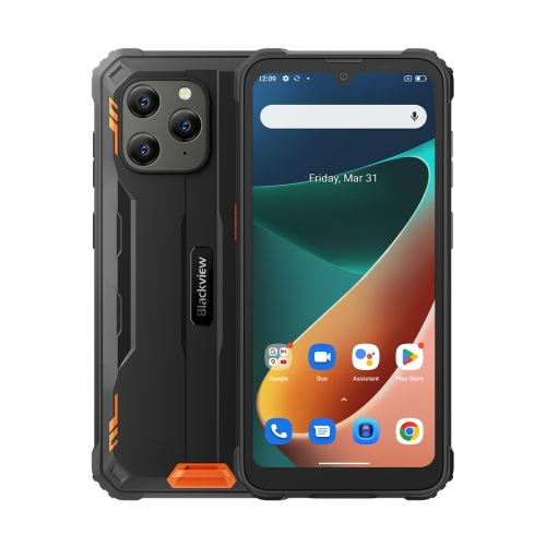 

[HK Warehouse] Blackview BV5300 Pro Rugged Phone, 4GB+64GB, IP68/IP69K/MIL-STD-810H, Face Unlock, 6580mAh Battery, 6.1 inch Android 12 MTK6765 Helio P35 Octa Core up to 2.3GHz, Network: 4G, OTG, NFC, Dual SIM(Orange)