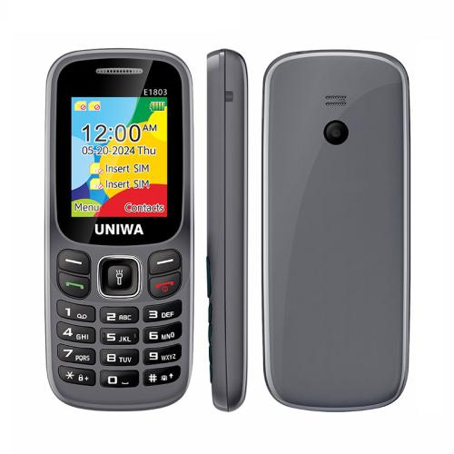 

UNIWA E1803 Elder Keypad Phone, 1.77 inch SC6531E, LED Flashlight, 21 Keys, Network: 2G, EU Plug (Grey)