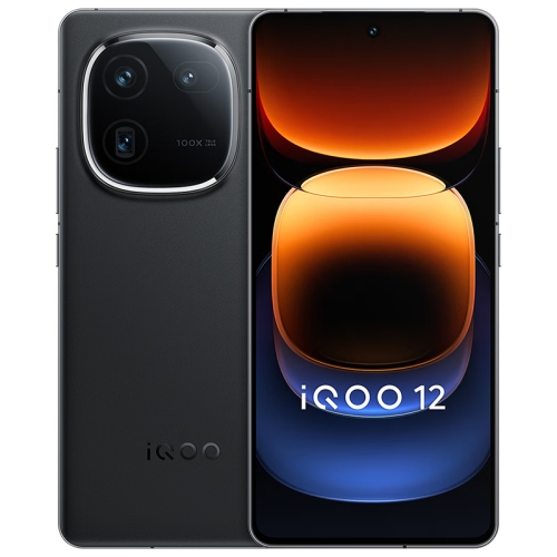 

vivo iQOO 12, Triple Back Cameras, 12GB+256GB, Face ID / Fingerprint Identification, 6.78 inch Android 14 OriginOS 4 Snapdragon 8 Gen 3 Octa Core, OTG, NFC, Network: 5G, Support Google Play (Black)