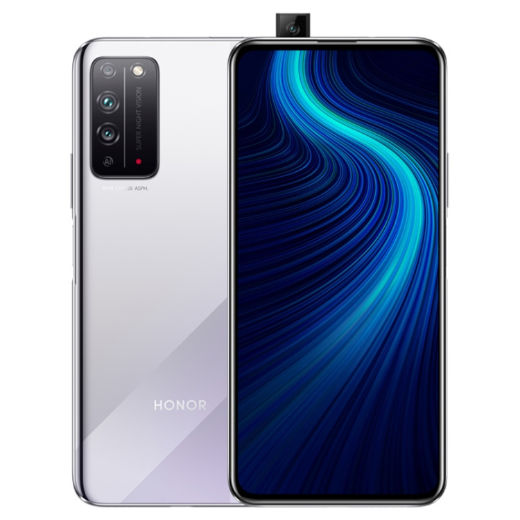 

Huawei Honor X10 5G, 8GB+128GB, China Version, Triple Back Cameras + Lifting Front Camera, 4300mAh Battery, 6.63 inch MagicUI3.1.1 Android 10.0 HUAWEI Kirin 820 Octa Core, Network: 5G, OTG, Not Support Google Play(Silver)