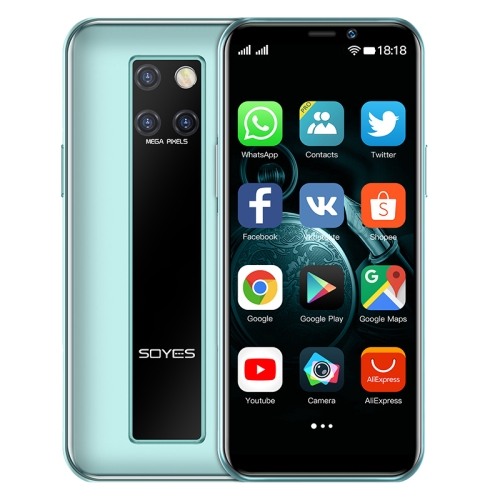 

SOYES S10H, 3GB+32GB, Face Identification, 3.46 inch Android 9.0 MTK6739CW Quad Core up to 1.28GHz, Dual SIM, Bluetooth, WiFi, GPS, Network: 4G(Emerald)
