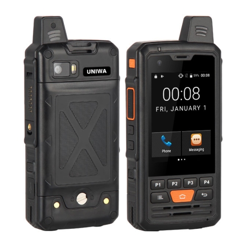 

UNIWA F50 POC Walkie Talkie Rugged Phone, 1GB+8GB, Waterproof Dustproof Shockproof, 4000mAh Battery, 2.8 inch Android 6.0 MTK6737 Quad Core up to 1.1GHz, Network: 4G, SOS, OTG(Black)