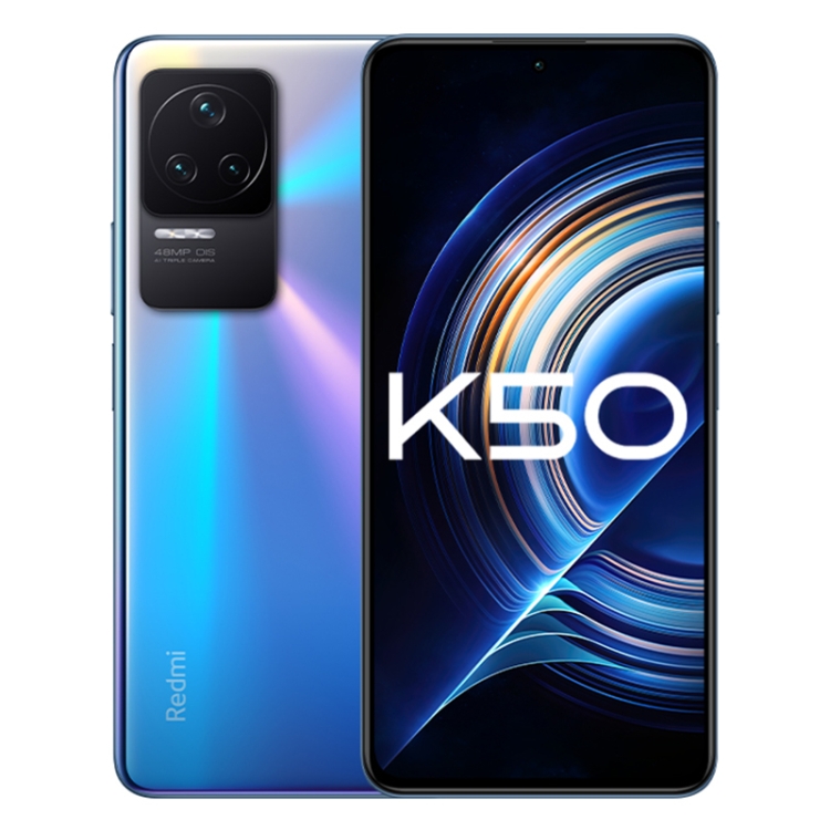 

Xiaomi Redmi K50 5G, 48MP Camera, 8GB+256GB, Triple Back Cameras, 5500mAh Battery, 6.67 inch MIUI 13 Dimensity 8100 Octa Core 5nm up to 2.85GHz, Network: 5G, Dual SIM, NFC, IR(Blue)