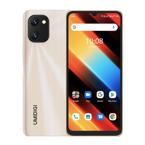 

[HK Warehouse] UMIDIGI Power 7S,4GB+64GB, Dual Back Cameras, 6150mAh Battery, Face Identification, 6.7 inch Android 11 Unisoc T310 Octa Core up to 2.0GHz, Network: 4G, OTG, Dual SIM(Gold)