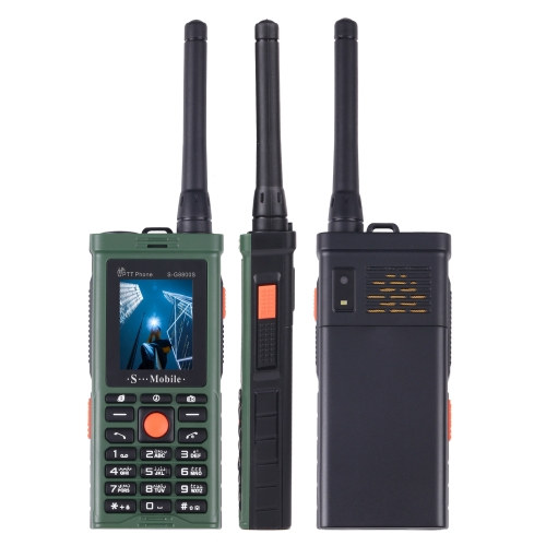 

S-G8800S Triple Proofing PTT Walkie Talkie Phone, Waterproof Shockproof Dustproof, 1800mAh Battery, 1.7 inch, 21 Keys, LED Flashlight, FM, Dual SIM, with Antenna(Green)