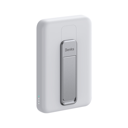 Benks MP08 10000mAh 15W Magsafe Banque d'alimentation à charge rapide magnétique sans fil avec support (Blanc)