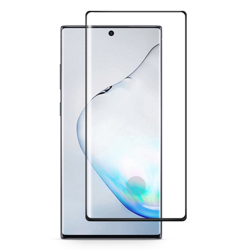 

For Galaxy Note 10+ 0.3mm 9H Surface Hardness 3D Curved Edge Glue Curved Full Screen Tempered Glass Film, Fingerprint Unlock Is Supported (Black)