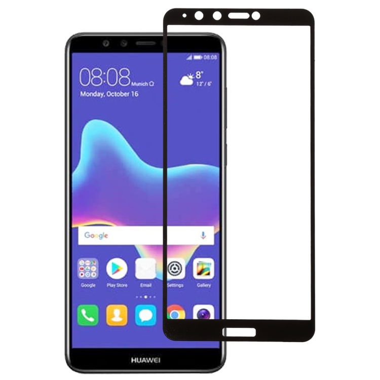 

0.26mm 9H 2.5D Anti-scratch Silk-screen Tempered Glass Full Screen Film for Huawei Y9 (2018) (Black)