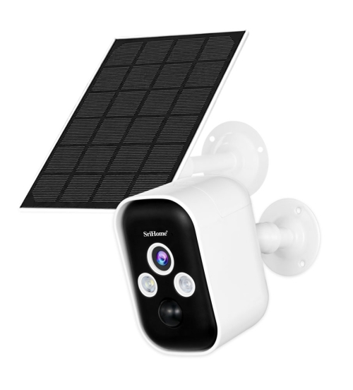 

SriHome SH033B+SP032 4.0 Million Pixels FHD Low Power Consumption Wireless Home Security Camera System with Solar Panel