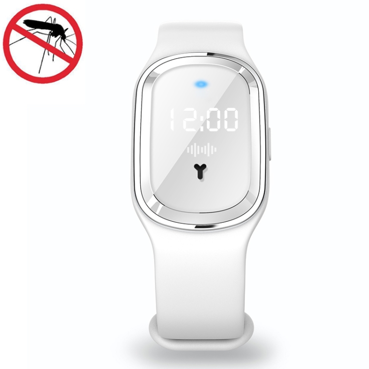 

M2 Smart Ultrasonic Mosquito Repellent Bracelet with Electronic Clock(White)