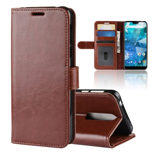 

R64 Texture Single Fold Horizontal Flip Leather Case for Nokia 7.1, with Holder & Card Slots & Wallet(Brown)