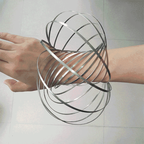 Fidget Spinner Toy Flow Ring Bracelet à ressort en acier inoxydable  Réducteur de stress pour enfants