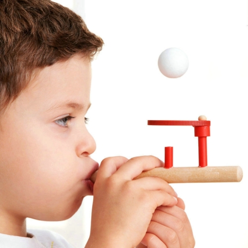 Child Kids Classic Wooden Game Floating Ball Blow Pipe Blowing Gadget Fun Toys 