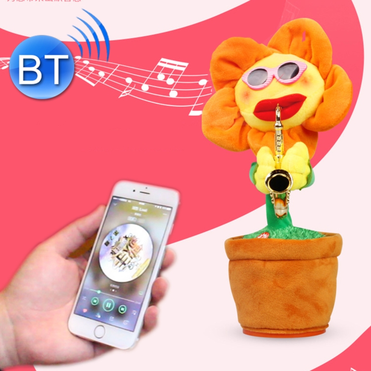 Sunflower Sax Style Bluetooth Plush Children Adult Toy ,Support USB Charging  & Battery(Orange)