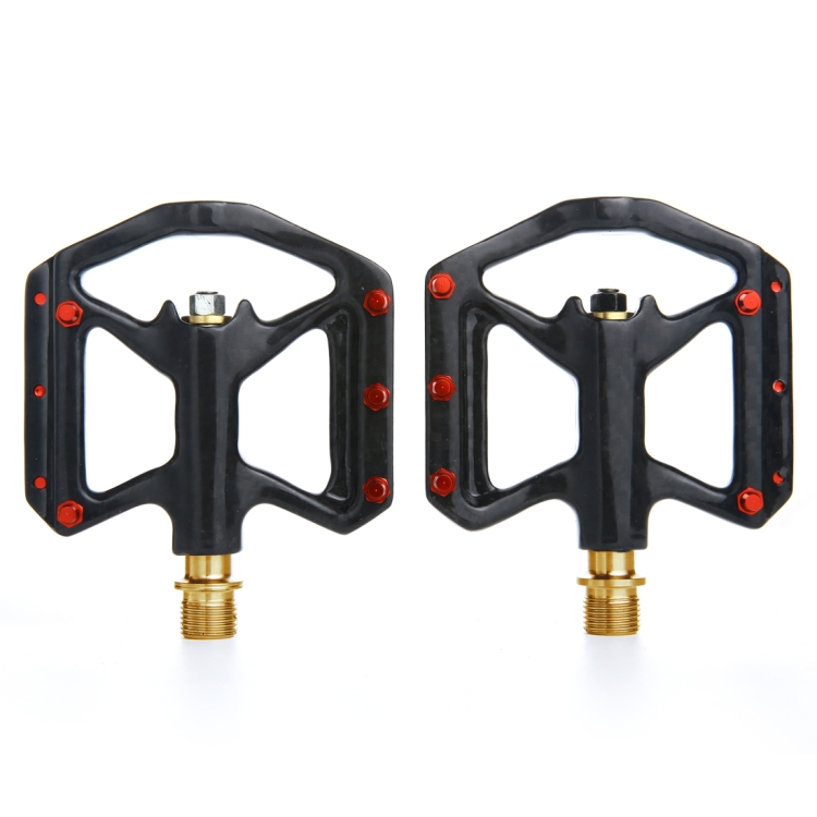 Pair B251C Road Bike Carbon Fiber Titanium Axle Pedals (Black)