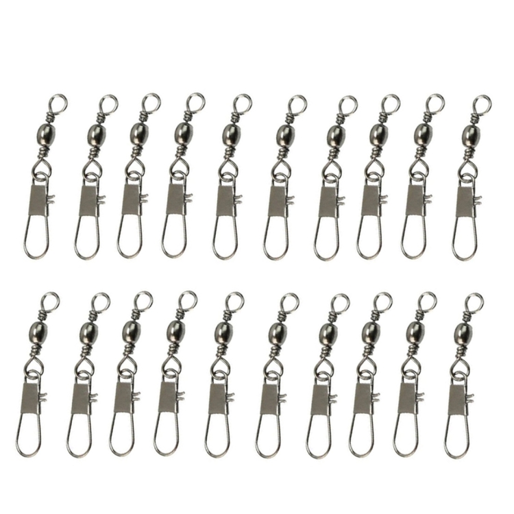 

5 PCS 6# 4.2cm Fishing Connectors Barrel Swivel with Safety Snap Ring