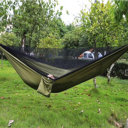 

Portable Outdoor Parachute Hammock with Mosquito Nets (Army Green)