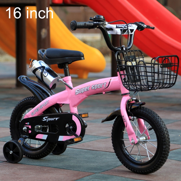 Checarina 16インチキッズバイク 16型子供用自転車 ピンク 籐風
