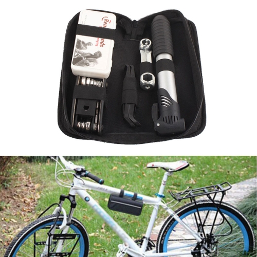Bicycle MTB Repair Tools Kit Set Mountain Bikes Cycle Puncture Tyre Pump Bag 