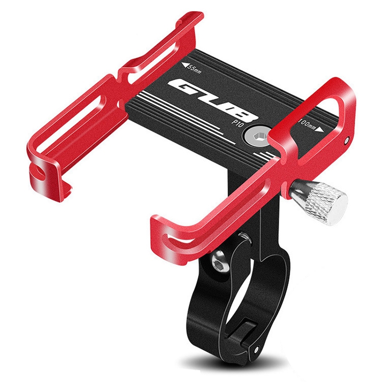 

GUB P10 Aluminum Bike Phone Holder(Black Red)