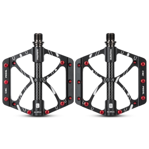 

PROMEND PD-M52C 1 Pair Bicycle Aluminum Alloy + Carbon Fiber Tube Bearing Pedals (Black)