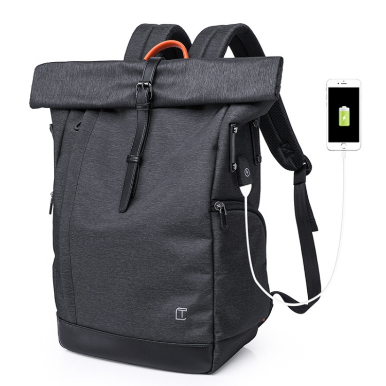 

Tangcool TC-712 16 inch Men Oxford Cloth Waterproof Backpack with USB Port (Black)