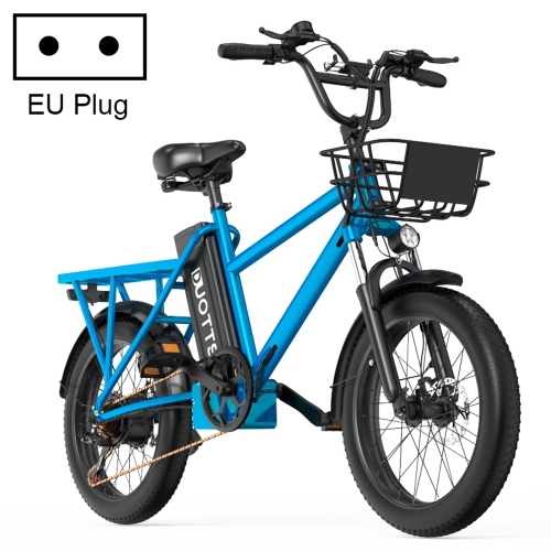 

[UK Warehouse] DUOTTS C20 500W 48V 15AH Electric Bicycle with 7 Gears Derailleur & 20 inch Tires, EU Plug(Blue)