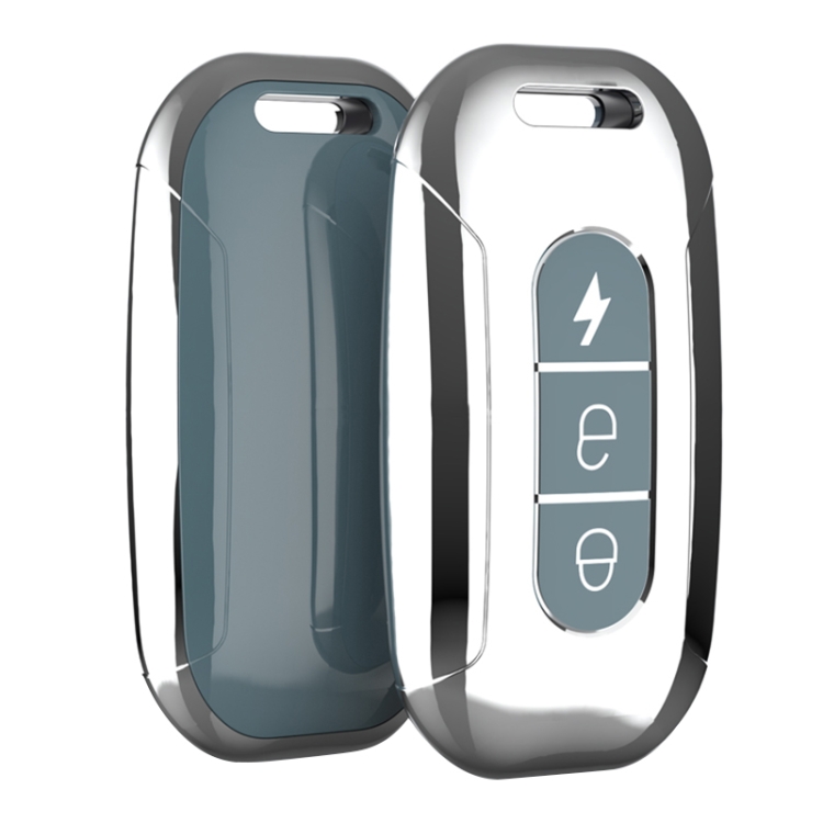 

Electric Vehicle Key Electroplated TPU Case For AIMA C (Blue)