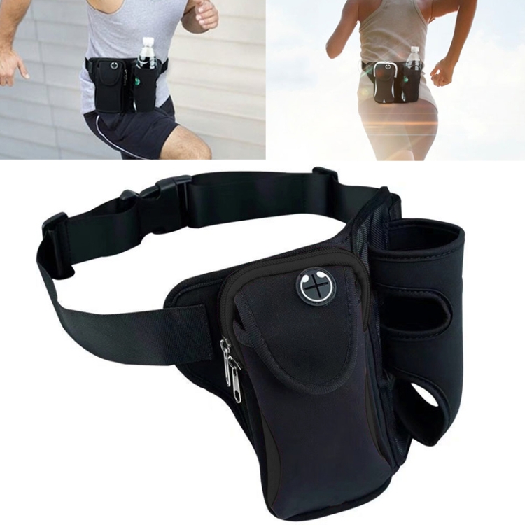 

Multi-functional Unisex Running Outdoor Sports Water Bottle Waist Bag(Black)
