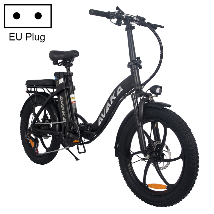 

[EU Warehouse] AVAKA BZ20 PLUS 500W 48V 15AH Foldable Electric Bicycle with 7 Gears Derailleur & 20 inch Integrated Tires, EU Plug(Black)